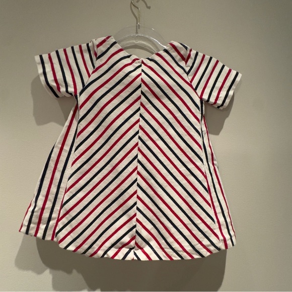 Petit Bateau Vertical Striped Kids Dress Red, Blue, and White Size 4 ANS - Picture 7 of 10